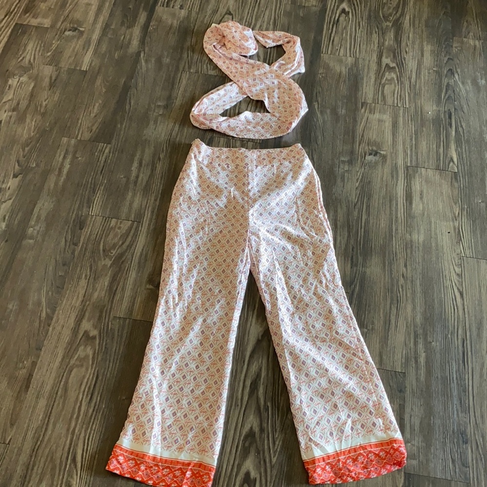 2 piece silk hater top & pants